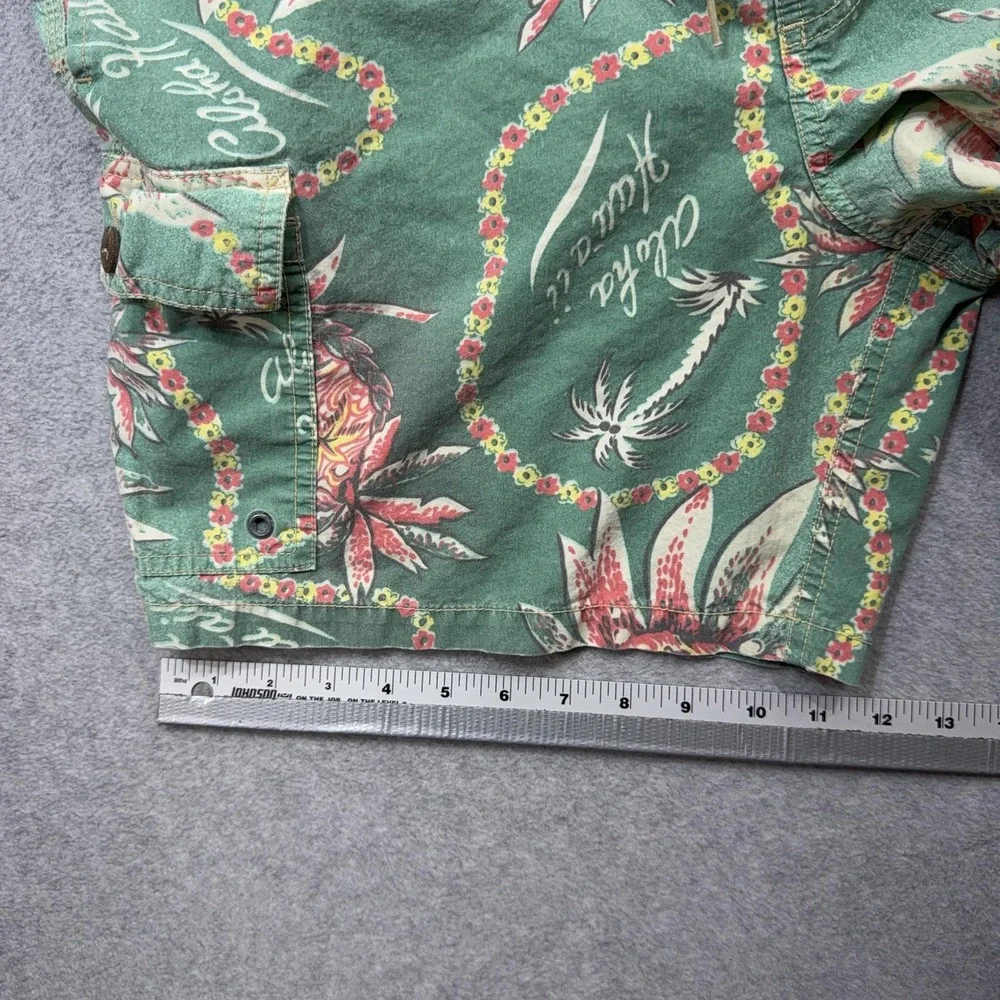 Polo Ralph Lauren Swim Shorts Mens Medium Green Aloha Hawaii Trunks Surf Beach